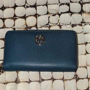 Michael Kors Blue Leather Wallet